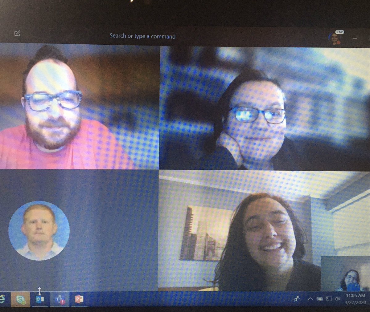 NaeemaUAL's tweet photo. Work away from work #StayingSafe, #TeamChat #United we are in it together &amp; United 
Go team Innovation 👍 https://t.co/ErBBxCh8wC