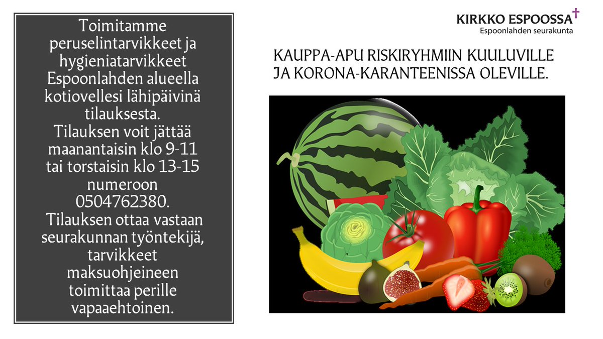 superdiakonia's tweet photo. Ensi viikosta lähtien tarjoamme kauppa-apua riskiryhmiin kuuluville sekä karanteenissa oleville. #diakonia #kauppaapu https://t.co/M87enViacz