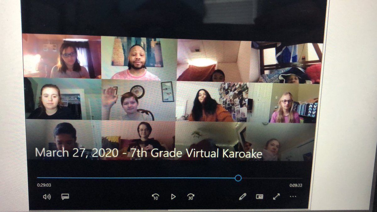 JEB_244's tweet photo. Mr. Howard, our choir teacher, set up a Zoom Karaoke with his 7th and 8th graders today! #karaokeFriday @OoltewahMS #HCSContinuedLearning @HCSHarrisonBay @hamcoschools https://t.co/WmIWJtEUJx