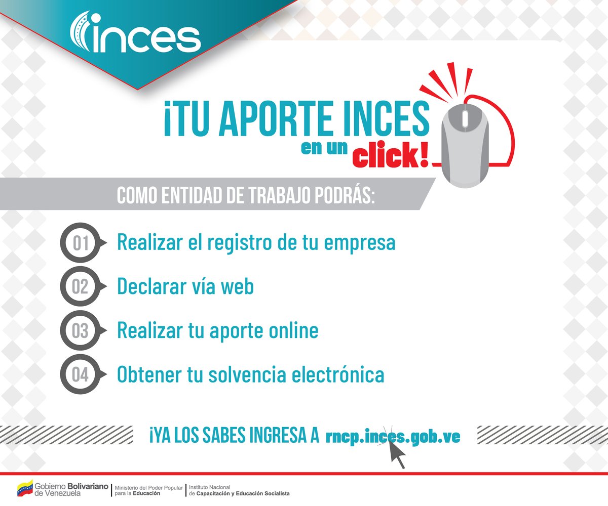 Incesocialista's tweet photo. #AporteInces Regístrate en nuestro portal https://t.co/CAgLoLvbJL, declara y obtén tu solvencia de una forma rápida y segura. ✌️😉 #27Mar #SomosInces #EnBatallaHeroica https://t.co/GvszRiF2br