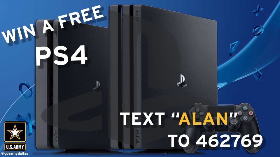 dallas_bn's tweet photo. Don’t miss your chance to win a free #PS4 
-
Text “ALAN” to 462769 to register to win or click on link 👇🏼
https://t.co/D7Q0TH4KE9 https://t.co/lKk0RgI1g6