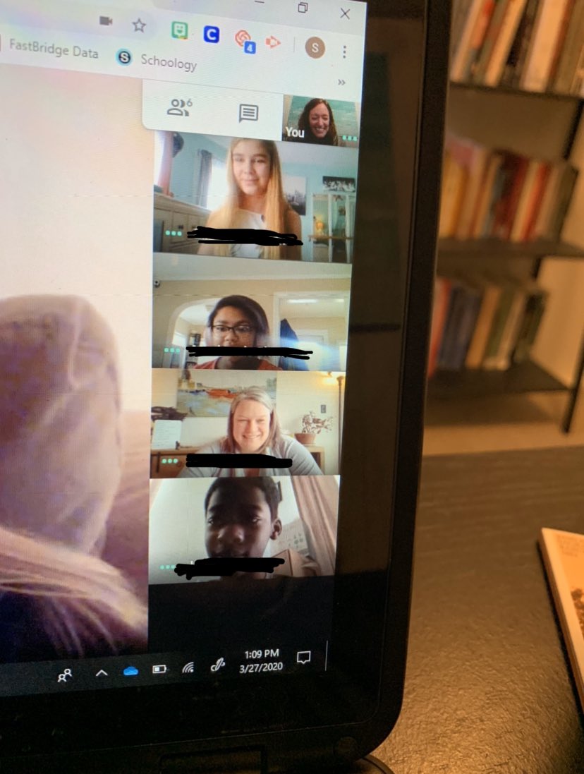 msrogersteaches's tweet photo. This was definitely the highlight of my day! We got to video chat with some of Team Bold and it was so great to see these faces!!!!! #choosejoyNCSD #NCSDLearns @Newark_MS @LiNdSmD417 @arbodit https://t.co/vObq0Xi6vW
