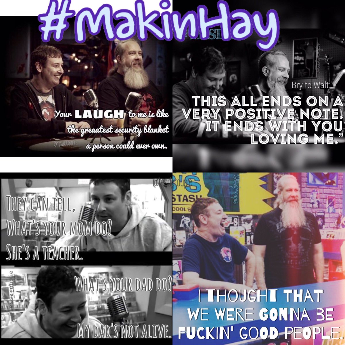 TESDQuotes's tweet photo. .#TESD suggestion for the day, and maybe for the weekend: 
The first #TESDclassic, #MakinHay, always worth a relisten 
#TESD12 and #TESD13 
#TESDmakeseverythingbetter 
@Tesdtown @TellEmSteveDave @sundayjeff 

And share your favorite quote from these episodes! #tesdQuotes https://t.co/mQ6tzMfyfD