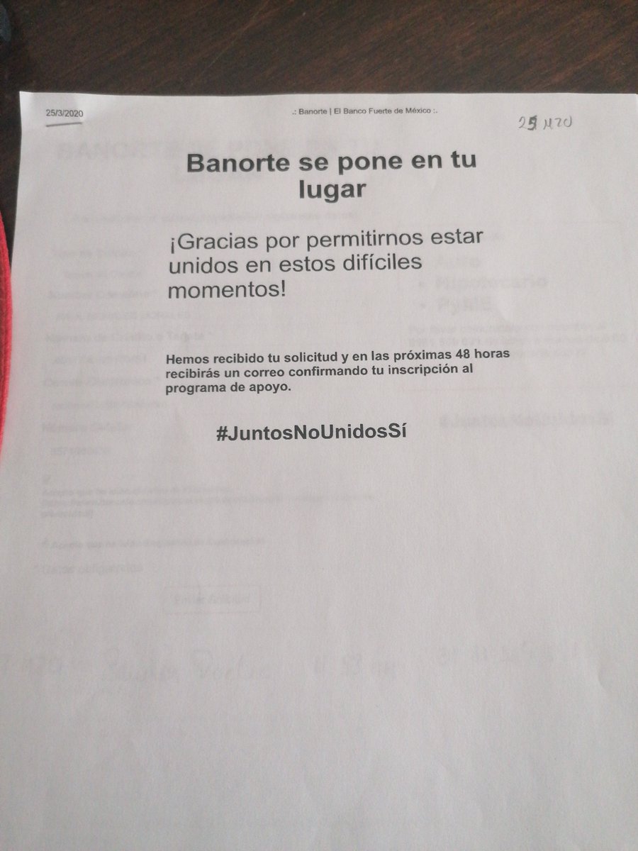 Elizamora14's tweet photo. @Banorte_mx hola buenas tardes, el día 25 de marzo hice mi petición para posponer mis pagos de acuerdo a la información de su página oficial, hoy me llega un correo requierndome los pagos y al llamar al call center dicen que no tienen conocimiento y que pague https://t.co/4xIk6XLg4S
