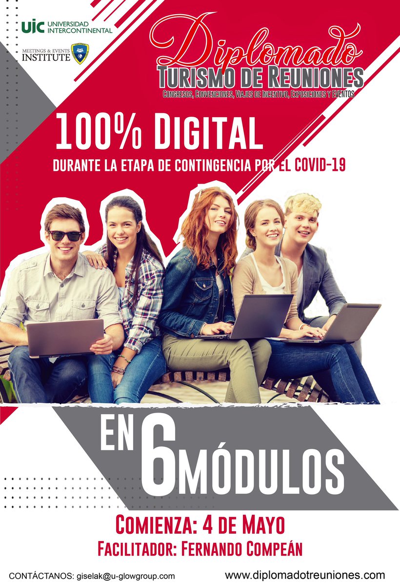Desde tu casa, el Diplomado más rico en contenidos, visionario y práctico acreditado por la UIC, Universidad Intercontinental y por el Meetings &amp; Events Institute: diplomadotreuniones.com
