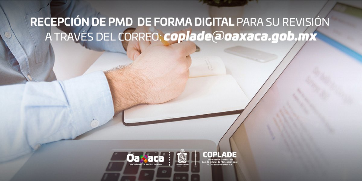 PLANEACIONOax_'s tweet photo. Así mismo, en COPLADE nos sumamos al esfuerzo encabezado por @GobOax para la disminuir el contacto social con las siguientes medidas:

Recepción de PMD de forma digital para su revisión a través del correo: coplade@oaxaca.gob.mx

Contribuyamos a proteger la salud de la población. https://t.co/r2huHa4GwP