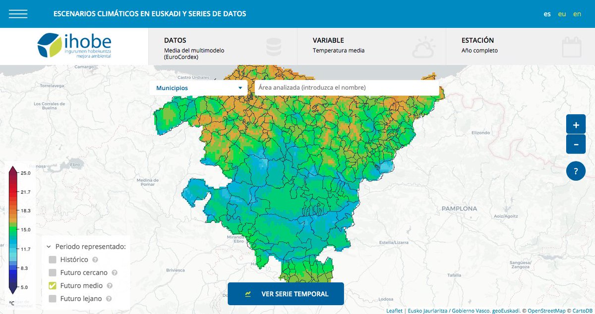 🔎🌍🌡Hemos publicado un visor de escenarios climáticos en nuestra web, que posibilita analizar el impacto del calentamiento global en el País Vasco

⏩ bit.ly/Visor_Clima_eus