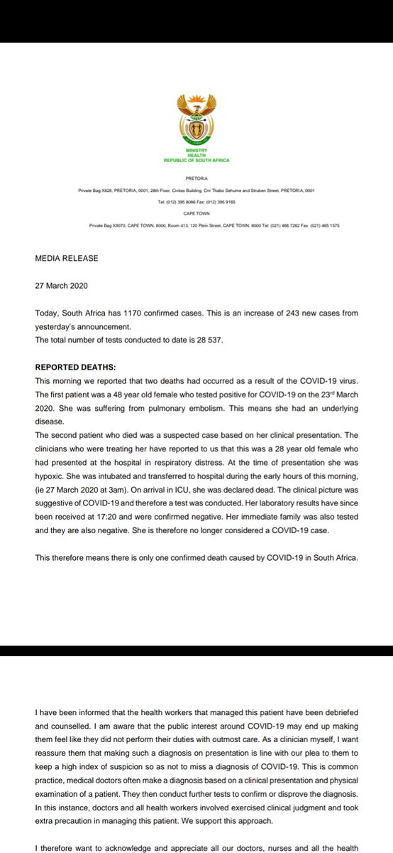 Department of Health: COVID-19 tweet media