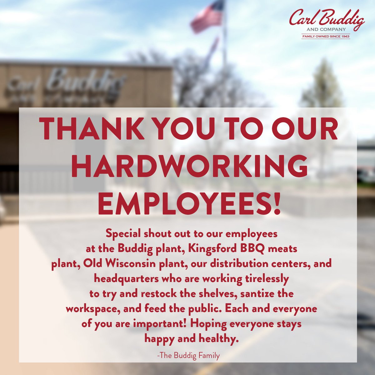 To every employee in Wisconsin, Illinois, Indiana, and across America, we can't thank you enough! 👍