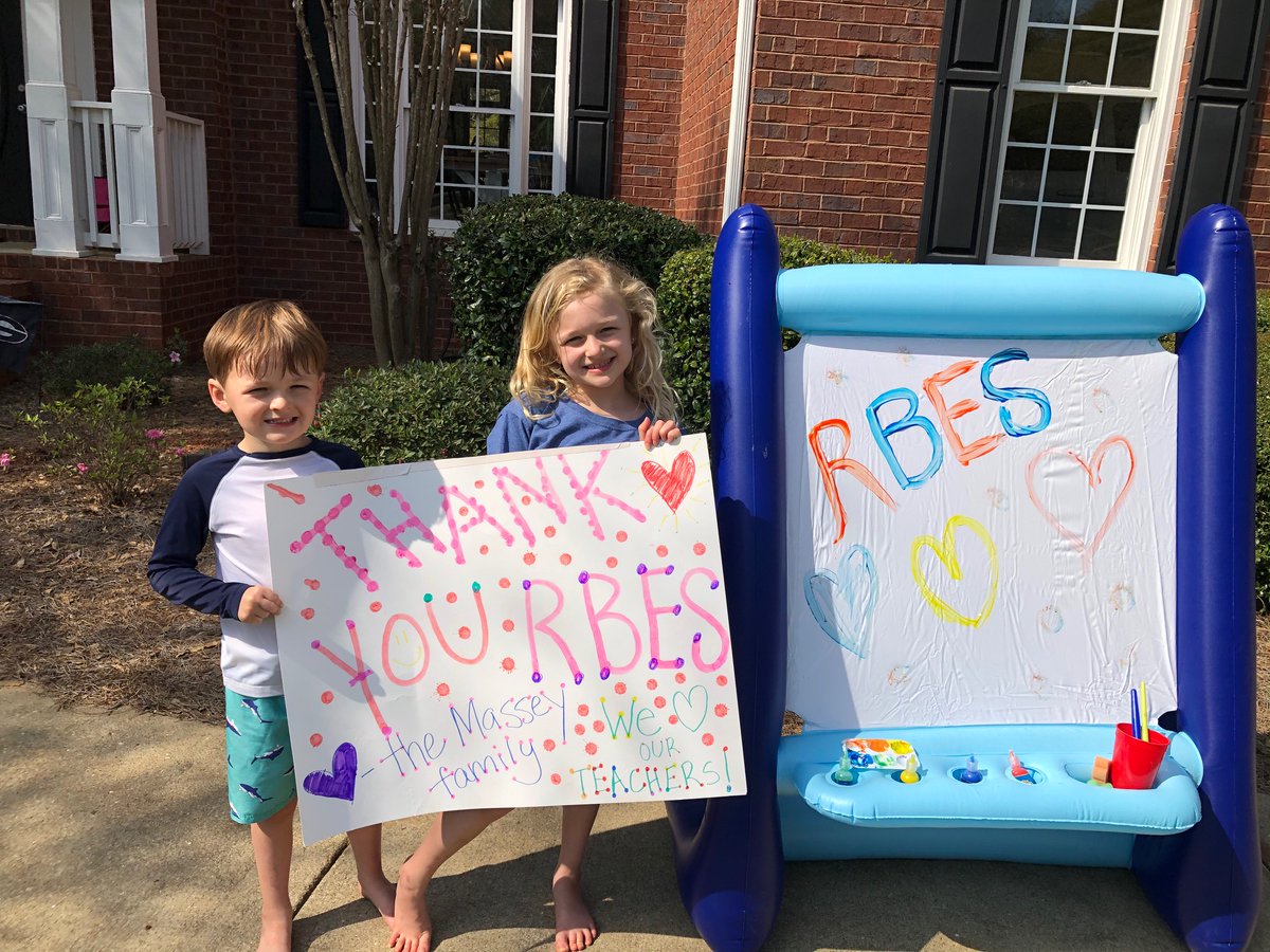 RBESRockets's tweet photo. We felt your love today! We miss you very much, and just a few seconds of seeing our RBES family was amazing! Thank you for your love, patience, &amp; understanding as we figured out routes and roads!  We are grateful for our transportation department...we couldn't do your job! https://t.co/Q8nqwDe8OA