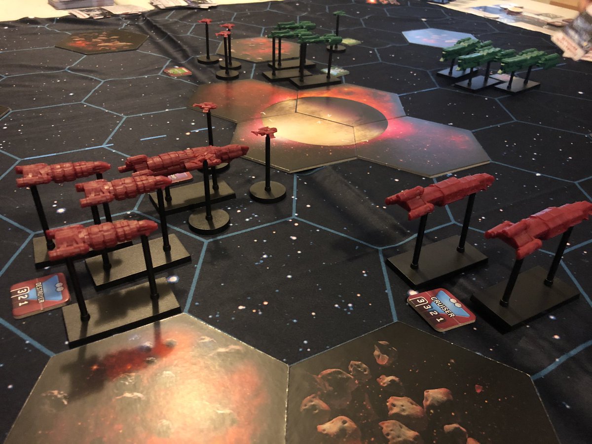 danger_gamer75's tweet photo. #isolationgaming continued with the 2nd scenario for #pscgames Red Alert. My Commonwealth forces get revenge for losing in the 1st Scenario with an 18-11 victory! A fun game with some great moments launching attacks with boosted combat cards. Next game we will add carriers! https://t.co/b91zi37JXR