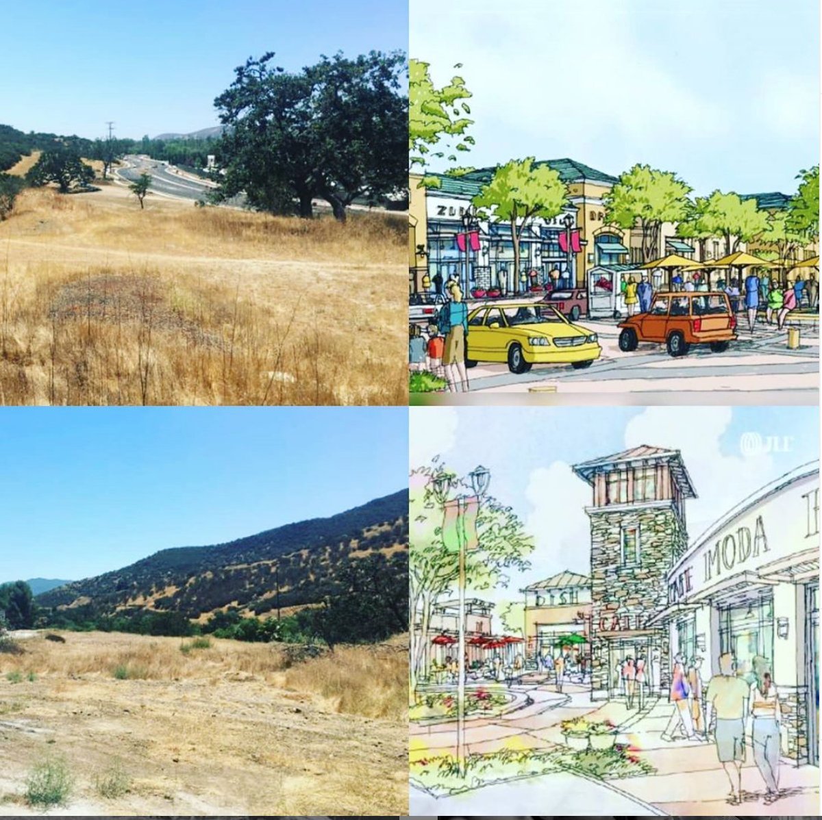 prismmorg's tweet photo. WHICH WOULD YOU RATHER SEE? Oak trees, open space & a view of the mountains as pictured on the left? Or retail, parking lots & crowds as pictured on the right? (Top: #Agoura Village East proposal, Bottom: The West Village propos
#savekanan #saveagoura #agourahills #cornell https://t.co/VeEJzCjvMg