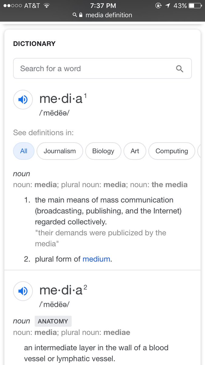 Carlie_jg's tweet photo. Because many people seem to be confused and are being misled, here are some definitions. Notice media and news are not the same. https://t.co/uO3ruYtpO6