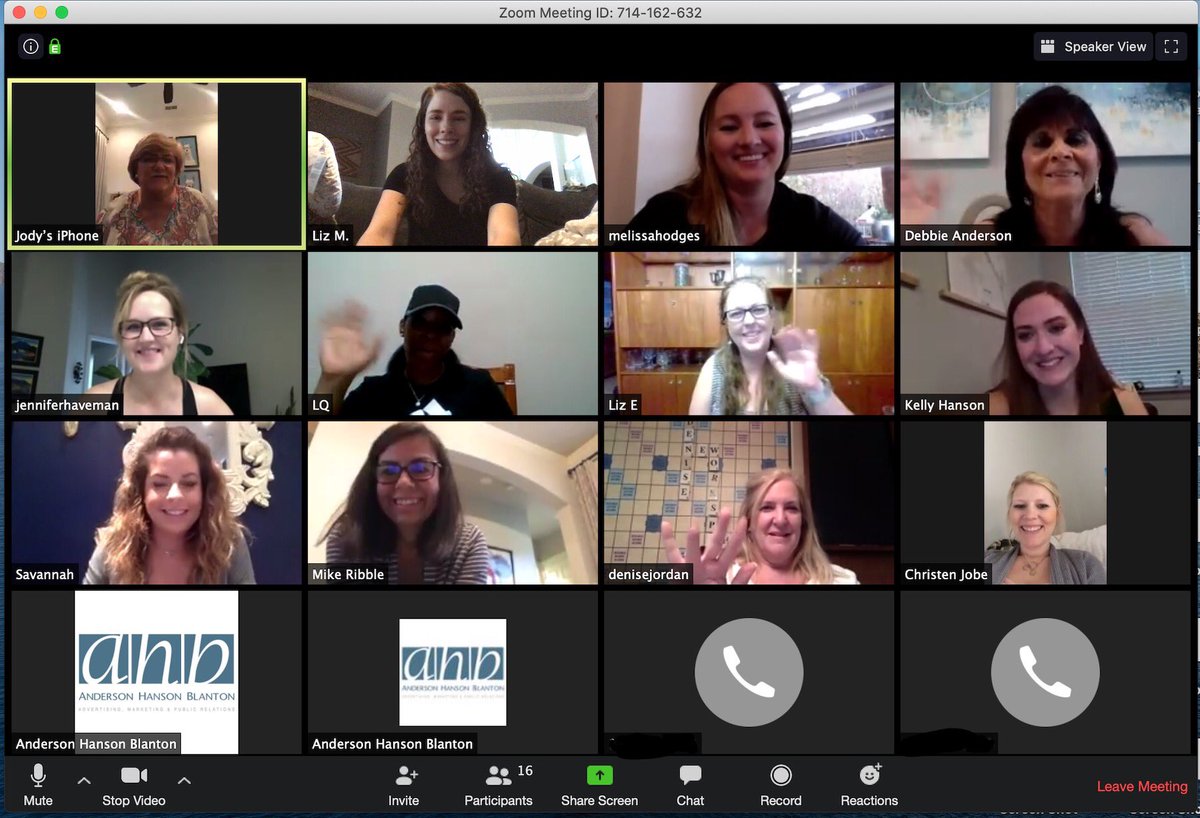AHBMKTG's tweet photo. Coworkers who @zoom_us together, stay together! #socialdistancing #workfromhome #quarantinelife #inthistogether https://t.co/4wZaNdxiQx