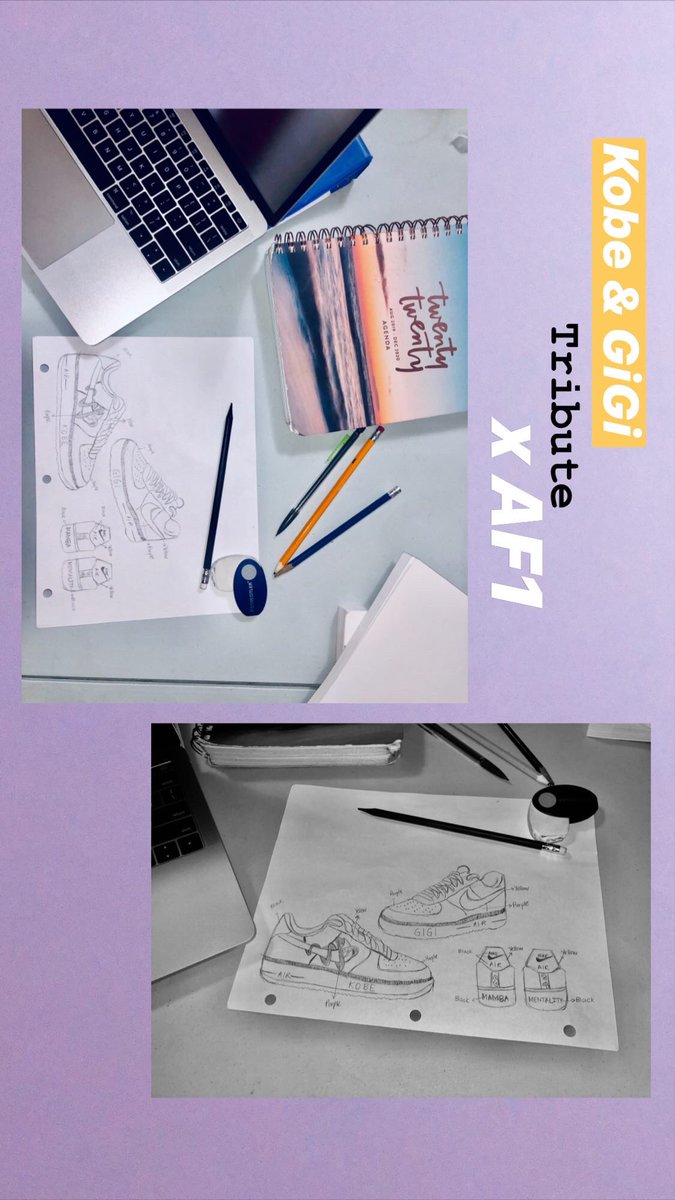 _Sathana's tweet photo. IG saw it first.. 🤪

Kobe &amp; GiGi tribute x AF1
Rip 🌹💜💛

Feedback would be appreciated ✨ https://t.co/jQ7vOf97jE