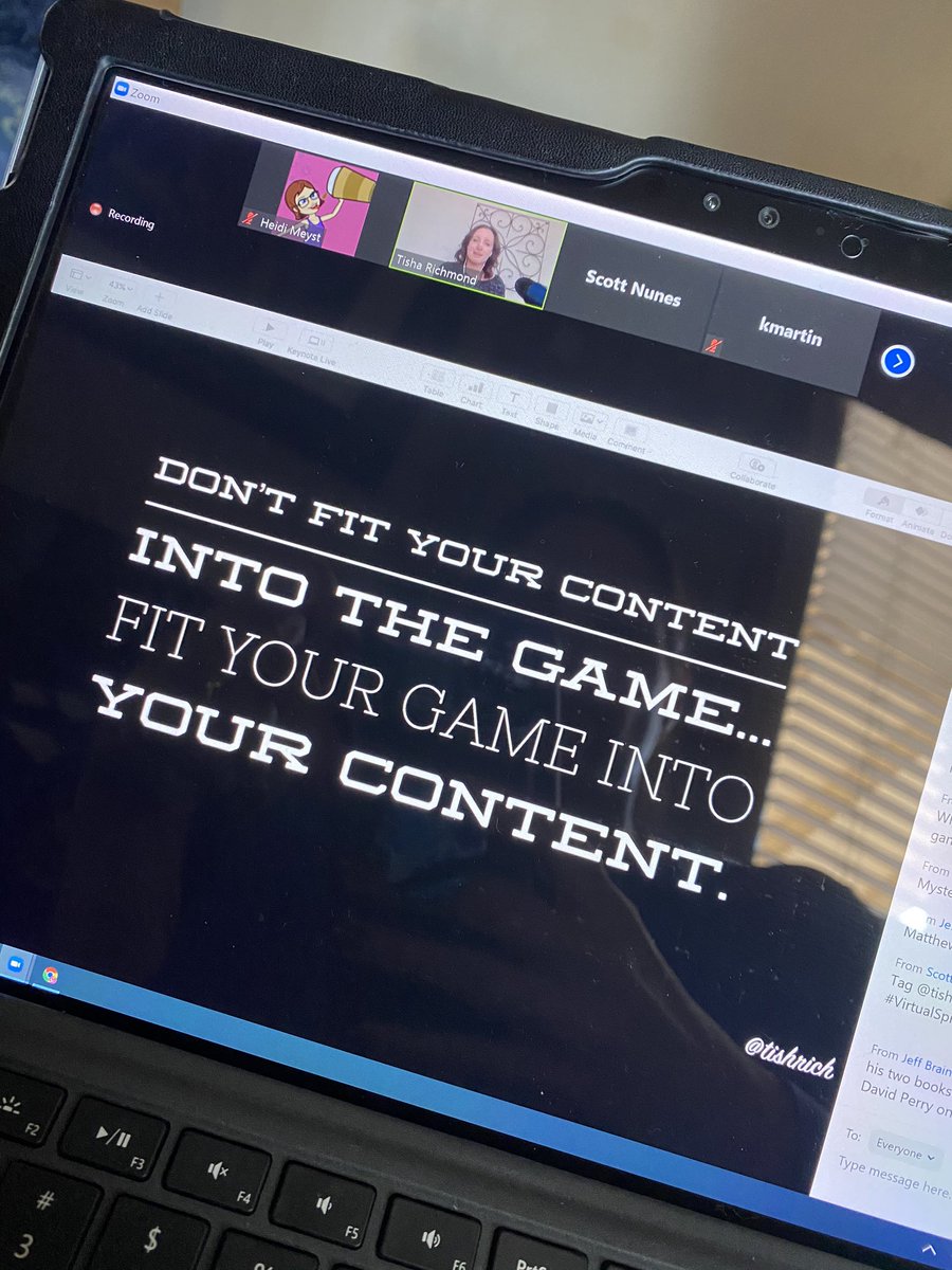 CoffeeBean016's tweet photo. Learning about gamification with @tishrich during #VirtualSpringCUE #mlmagical #visaliausd #bearsroyal #robears52 https://t.co/AFZzDWAmXl