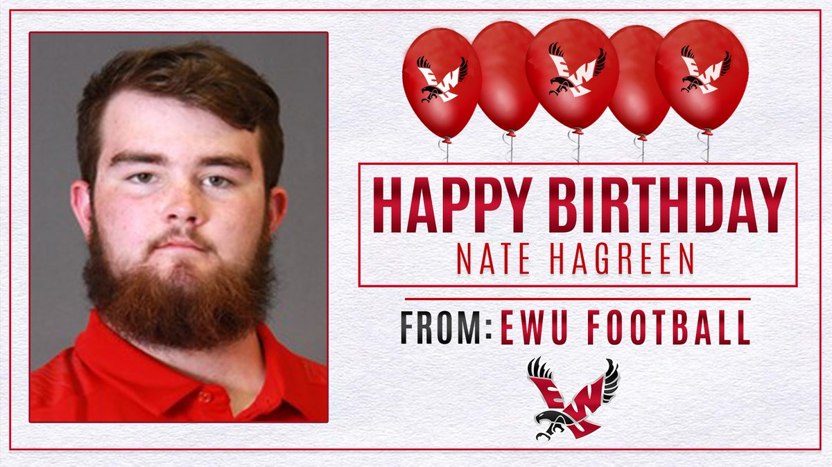 EWUFootball's tweet photo. Happy 1⃣9⃣ Birthday to Eagle Offensive Lineman @natehagreen!!

#ProtectTheRed #ATS #GoEags https://t.co/f2Jm1fOFwa