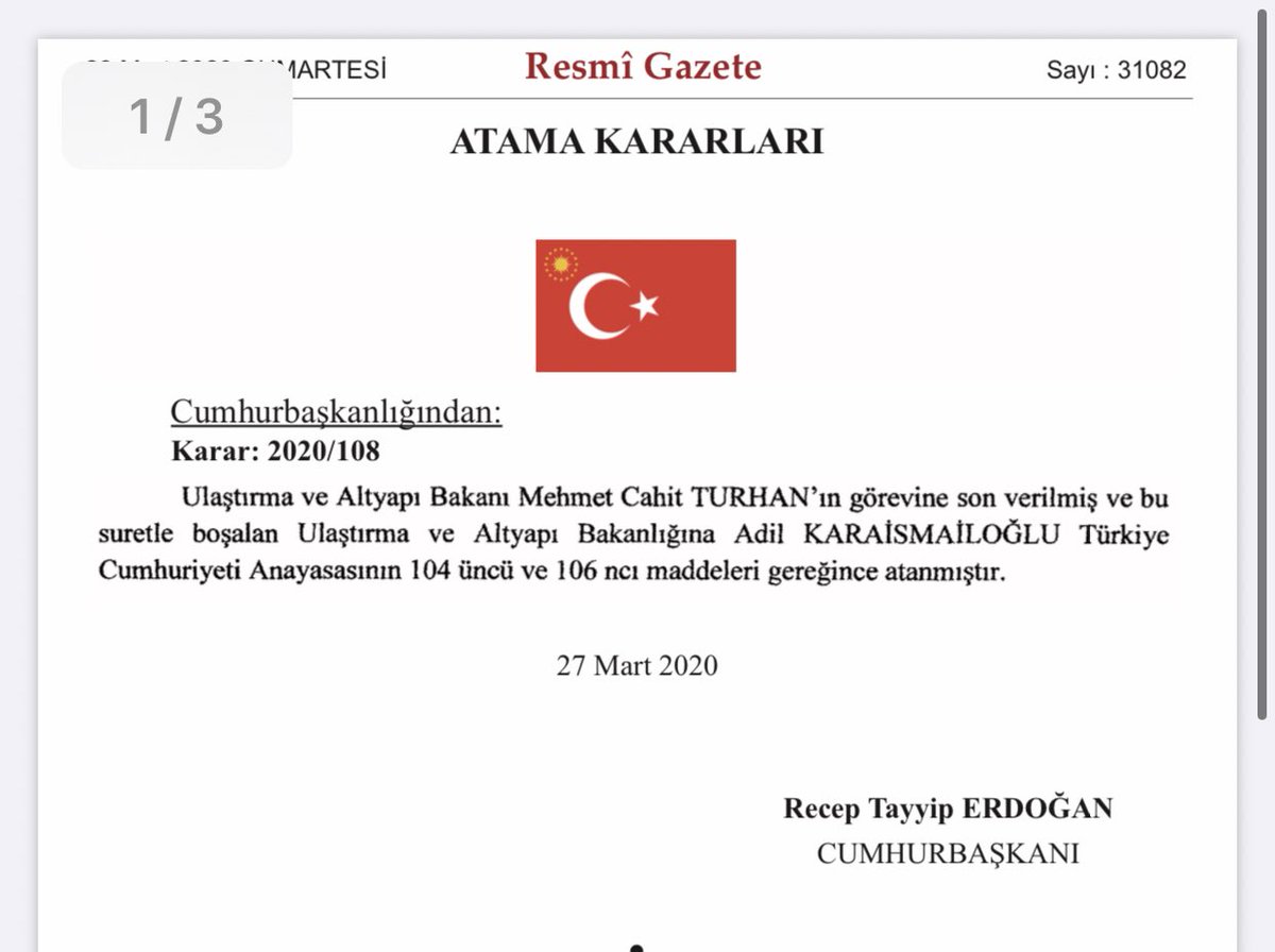 veliagbaba's tweet photo. Ulaştırma Bakanı Mehmet Cahit Turhan görevden alındı.

Ulaştırma Bakanı,Cumhurbaşkanı’nın Çılgın Projesi Kanal İstanbul’un ihalesini yapacak ve Cumhurbaşkanı’nın bundan haberi bile olmayacak öyle mi?

Senaryo güzelmiş ama gerçek şu:
Kamuoyu baskısı bir günah keçisi daha buldurdu. https://t.co/FC4jAwywo3
