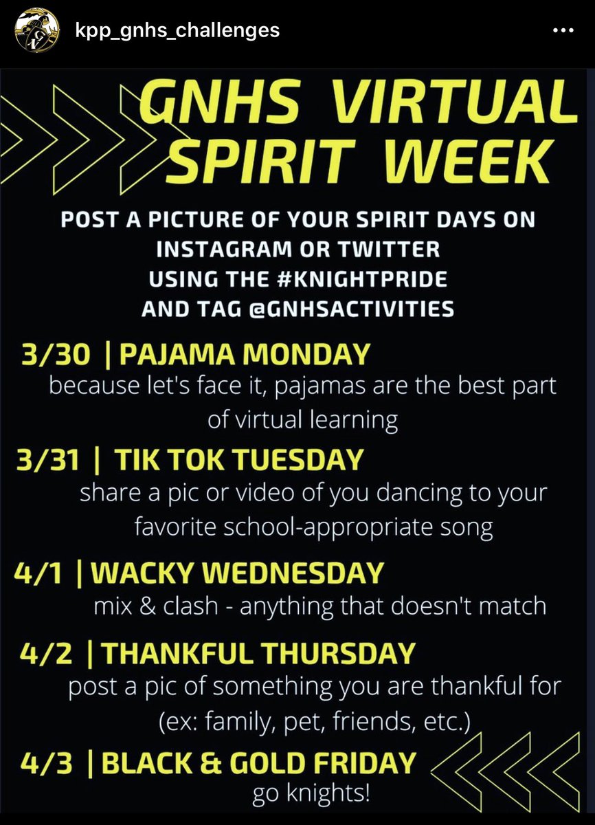 Virtual spirit week!!