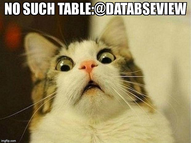 overflow_meme's tweet image. no such table:@DatabseView stackoverflow.com/questions/6085… #sqliteopenhelper #androidsqlite #android #androidroom #kotlin
