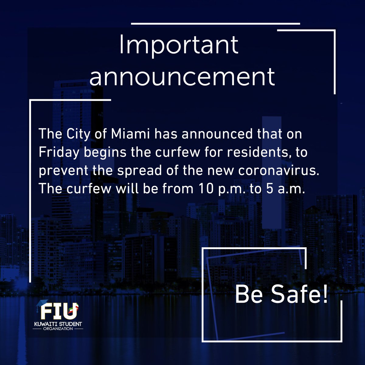 fiu_kso's tweet photo. Important announcement. 
#FIU_KSO https://t.co/wWasQSn4kV