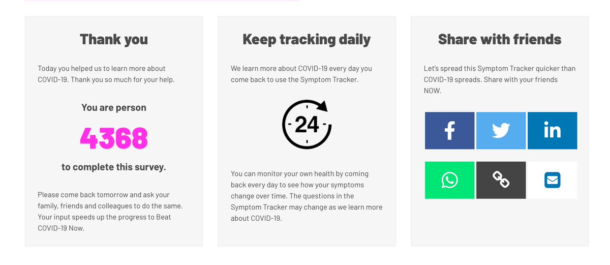 BeatCovid19Now's tweet photo. Have you completed the symptom tracker today? https://t.co/dHD9TkcX5m
Takes a few minutes, help #BeatCovid19Now https://t.co/dsOXb1XlJZ