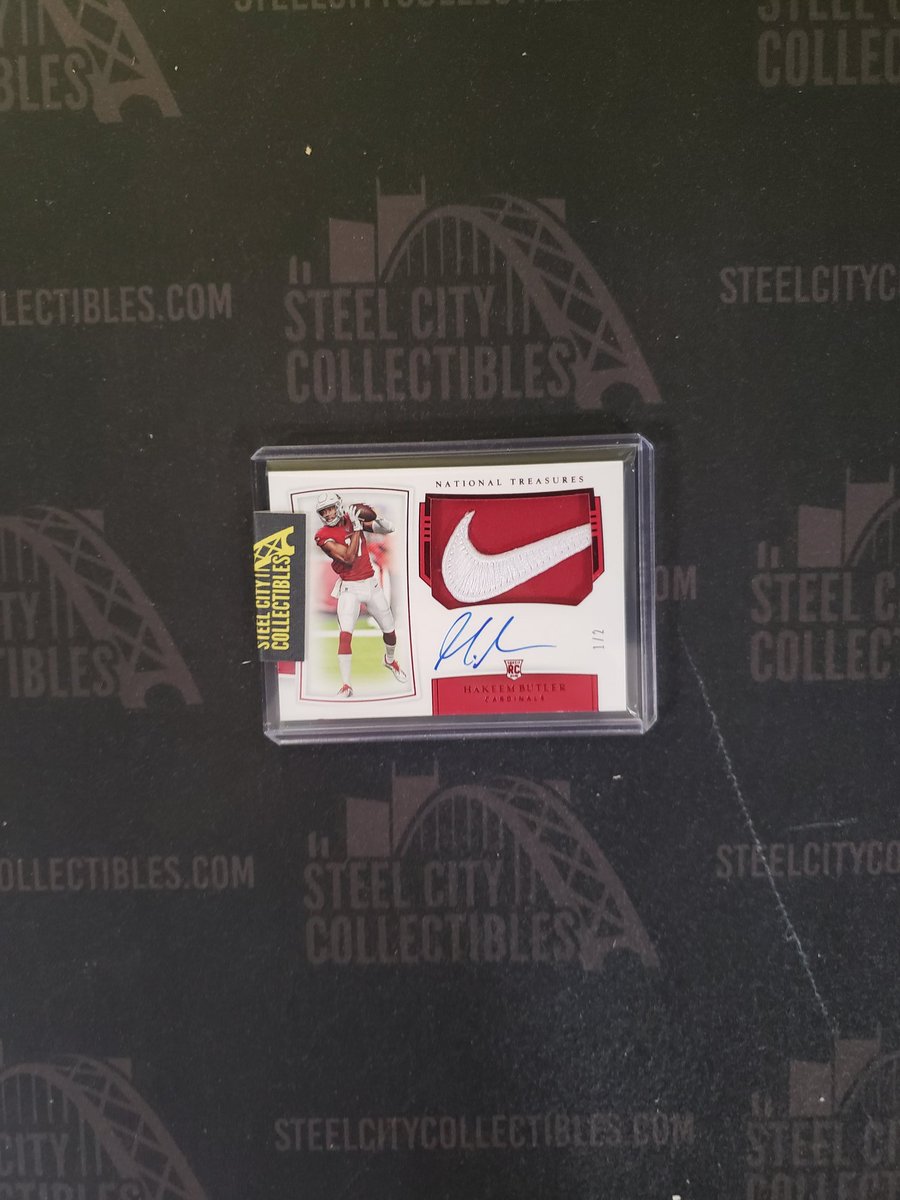 SCCTradingCards's tweet photo. More big hits from @PaniniAmerica #NationalTreasures #NikeSwoosh #SteelCityBreakRoom #TylerPullsFire #HakeemButler https://t.co/PIyz9Am0Aa