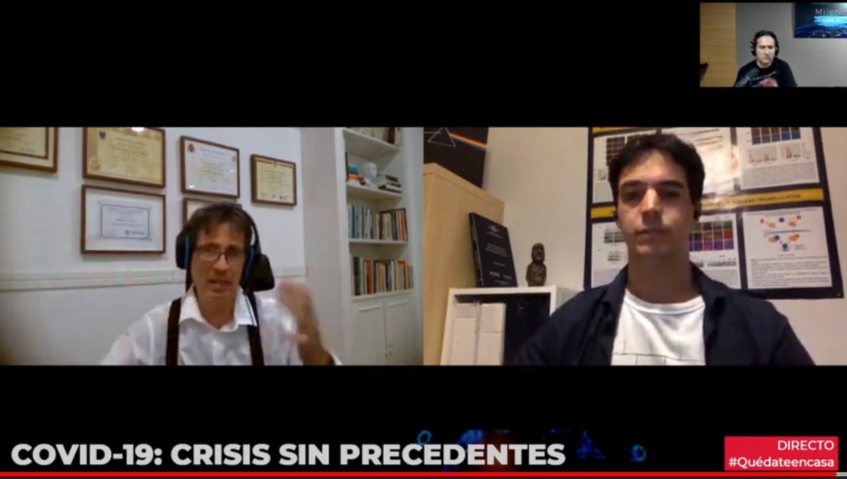 HumanoPlanet's tweet photo. “Indignado ante el silencio que hay en torno al #COVID19 y enfadado por la falta total de ayuda, medios e información a nuestros médicos y personal sanitario”. 
Contundente (y con razón) el @doctorgaona en #MilenioLive https://t.co/CJukyPTNeF