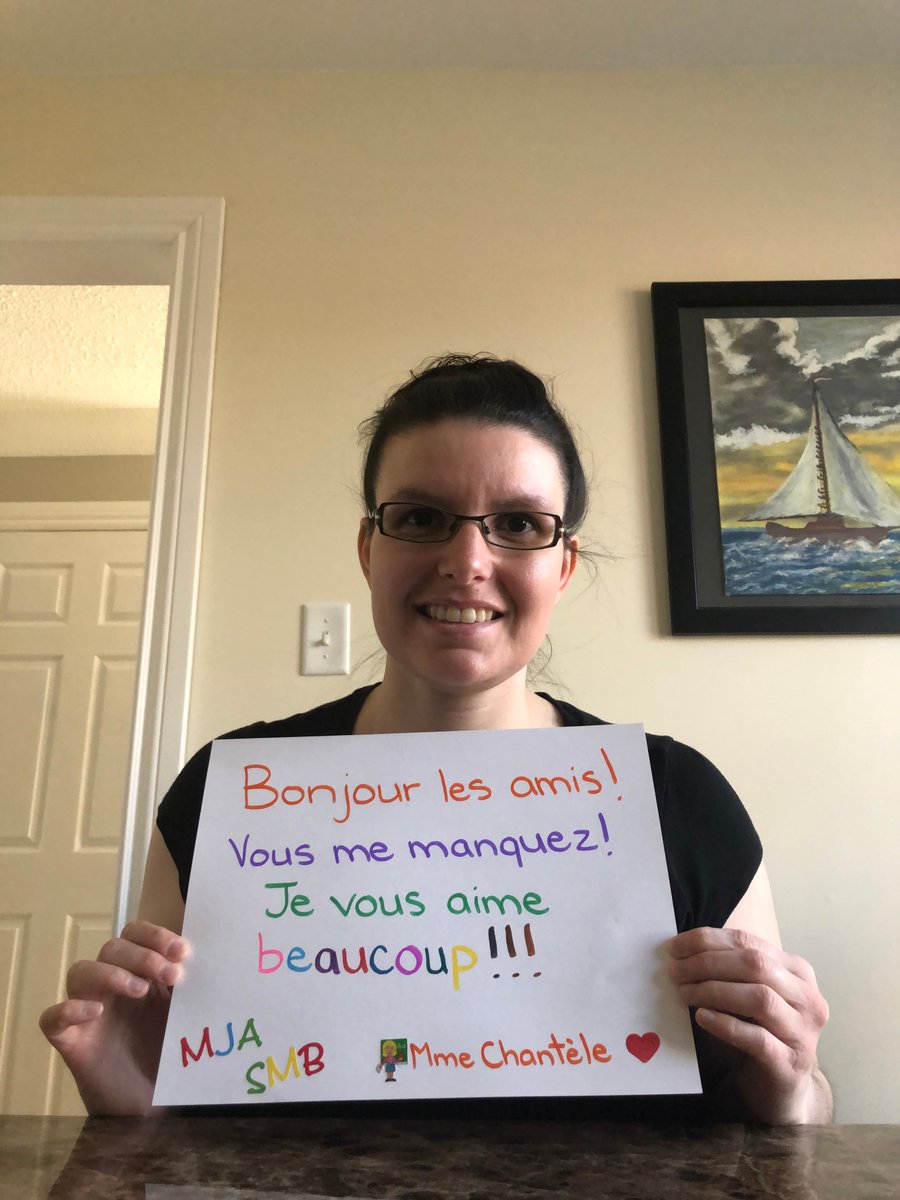 EEC_SMBM's tweet photo. Chers élèves, VOUS NOUS MANQUEZ! Voici quelques messages de certaines enseignantes. Gardez votre sourire... #ÇaVaBienAller (D'autres à venir la semaine prochaine) https://t.co/lxTILKCvjz