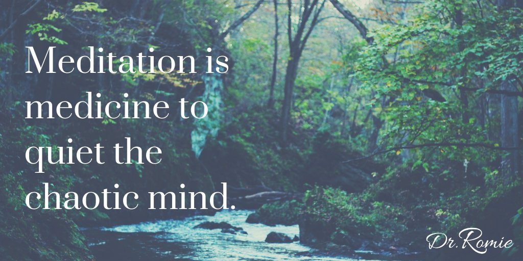 DrRomie's tweet photo. Meditation is medicine to quiet the chaotic mind. #mindfulmedicine #meditation #mindfulmoment #feelgoodfriday #mindfulMD #meditate #quietthemind https://t.co/bNGOuK6YVE