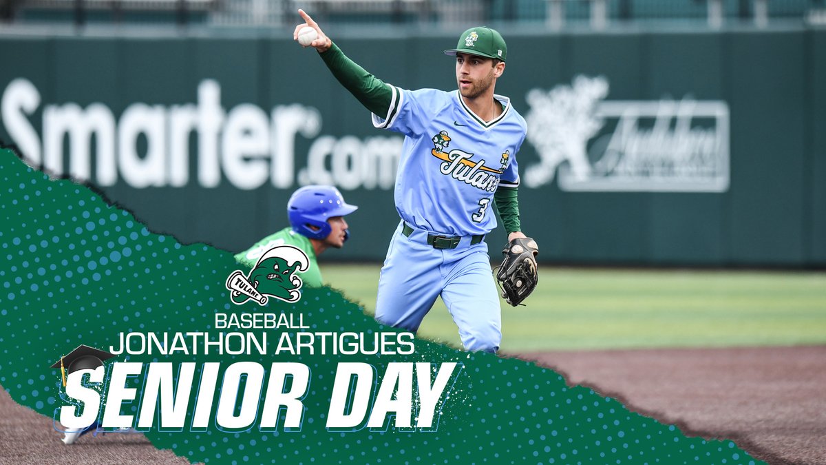TulaneAthletics's tweet photo. In today's SENIOR DAY spotlight, we highlight and celebrate the stellar career of @GreenWaveBSB's @jjartigues2.
Story: https://t.co/AXD353L2ym
#RollWave https://t.co/qMbuYCs9Fs