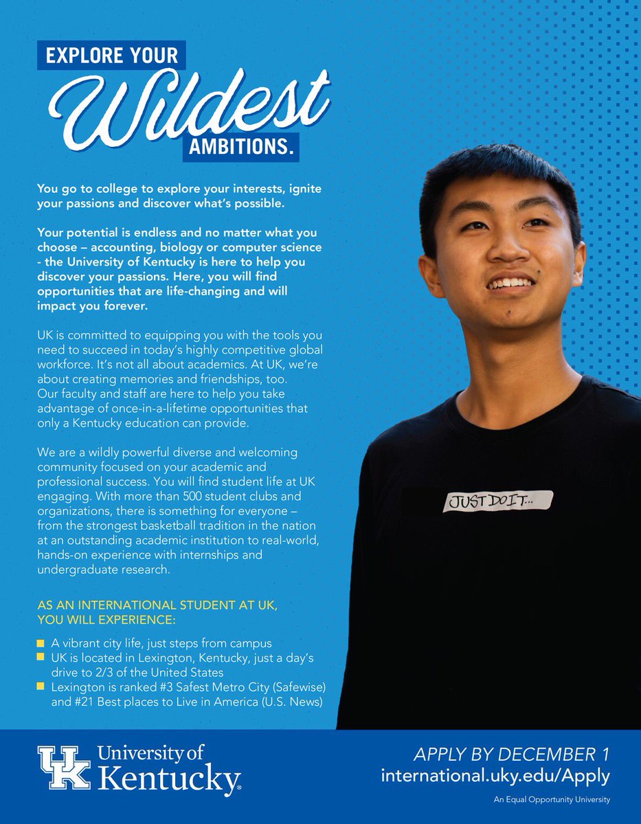USCollegeExpo's tweet photo. Appreciating University of Kentucky and their helpful information to assist students in #findingtheirfuture.
Check them out at https://t.co/EopItpViJd
#BetterTogetherUKY #TeamKentucky
#highereducation
#internationaladmissions
#studyinusa https://t.co/ySCWaDwxOX