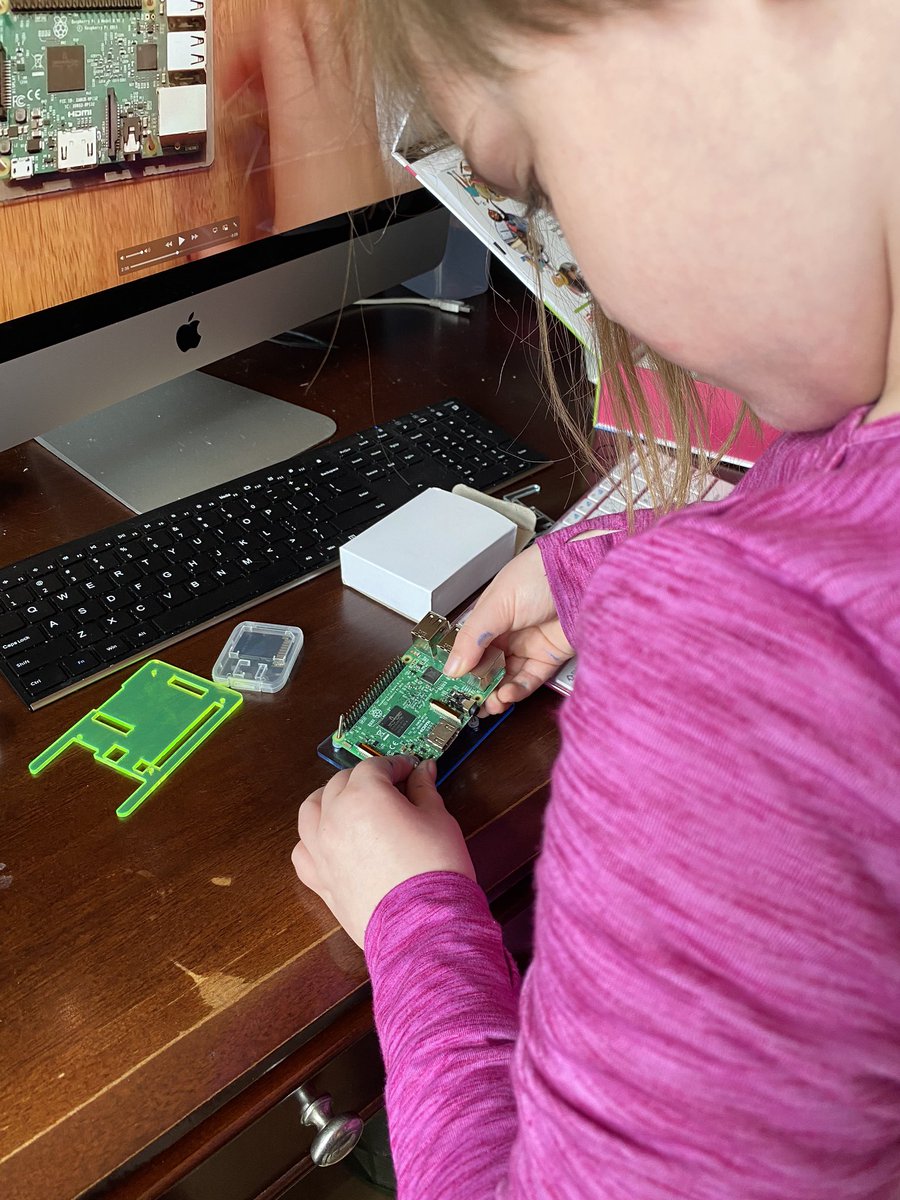 mdkolody's tweet photo. .@BooleanBox Enjoying putting together #booleangirl raspberry pi computer kit today with Jane; looking forward to trying some of the activities tomorrow @CSForIL @cs4allcps Trying to make the best of being stuck at home... https://t.co/N8BeYaSmOy