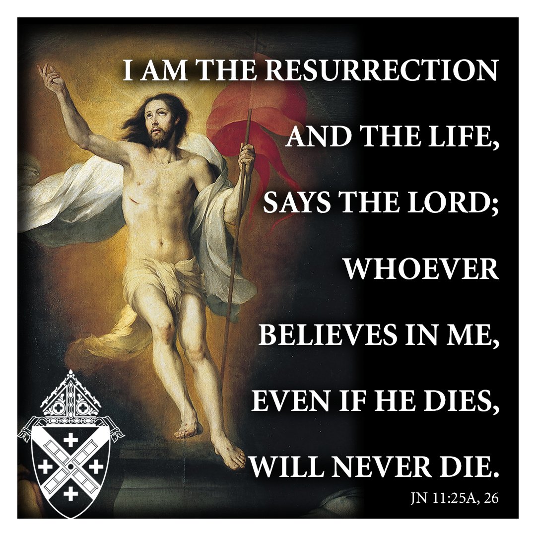 I am the resurrection and the life, says the Lord; whoever believes in me, even if he dies, will never die. - JN 11:25A, 26