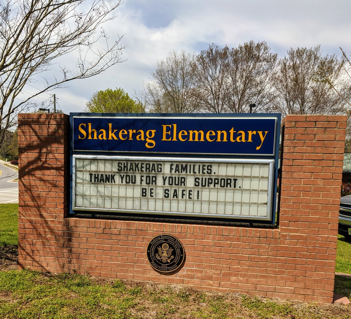 We have the most engaged and supportive families <a href="/Shakeragelem/">Shakerag Elementary</a>. Thank you and please be safe! We miss your physical presence. (Marquee message submitted by James L., 4th Grade student) <a href="/clemerond1/">Christine Lemerond</a> @Margaret_Mathas #FCSrising