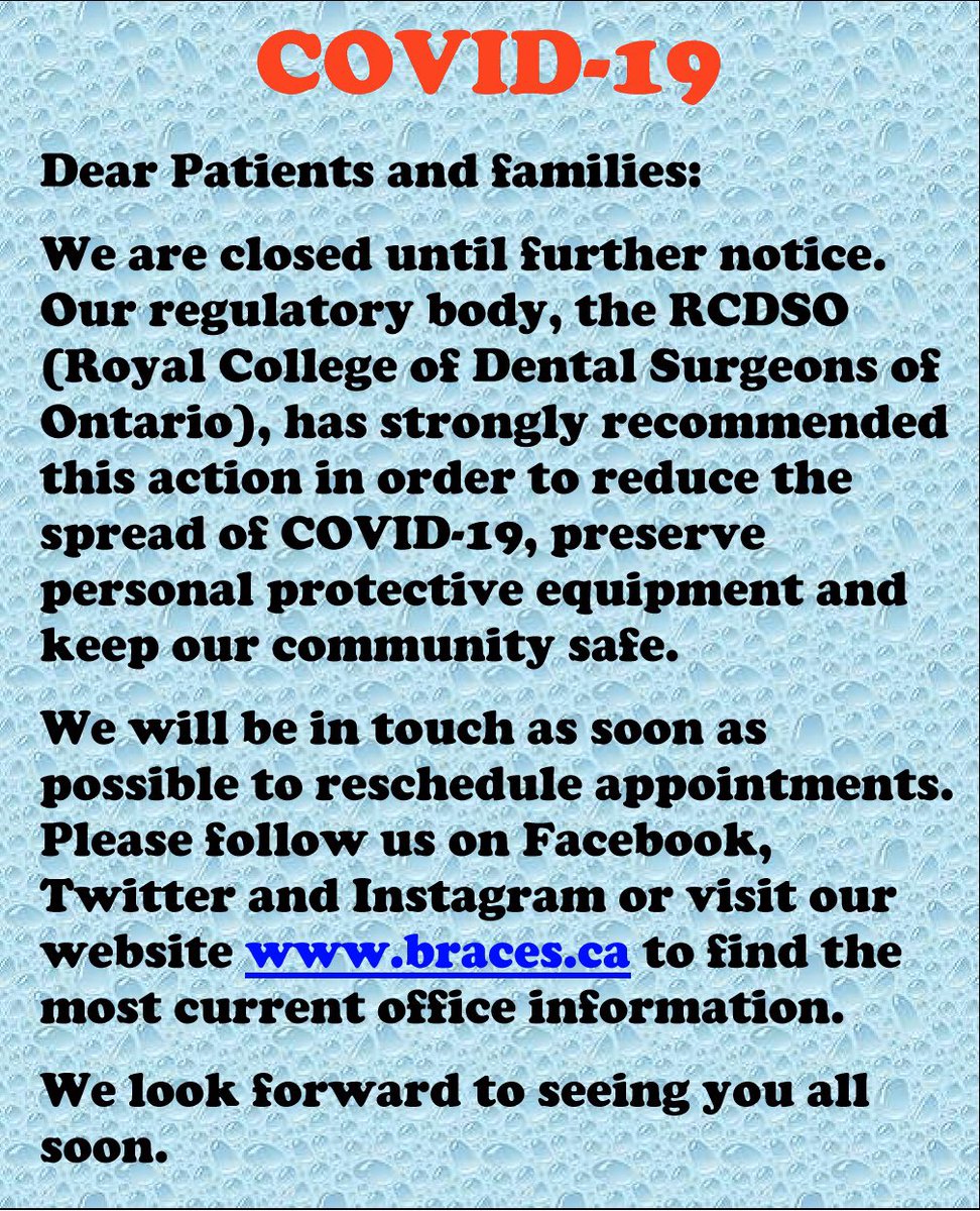 BracesBrantford's tweet photo. #covid19ontario #StayHomeCanada #StaySafe https://t.co/JgCnQdIYiK