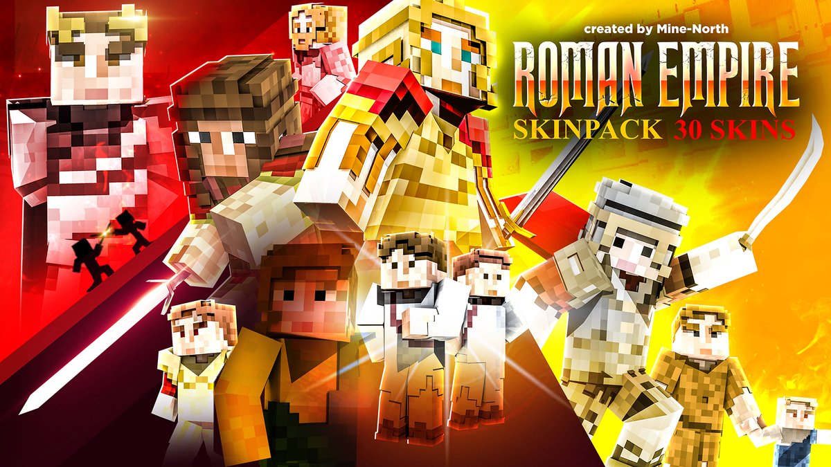Our first skinpack created for the <a href="/Minecraft/">Minecraft</a> #Marketplace

Would you rather be a ruler or just a simple merchant? Our Roman Empire skin pack makes it possible!
Choose your favorite role from 30 skins and prepare for a glorious adventure! 
Coming soon! 🥳

by Mine-North