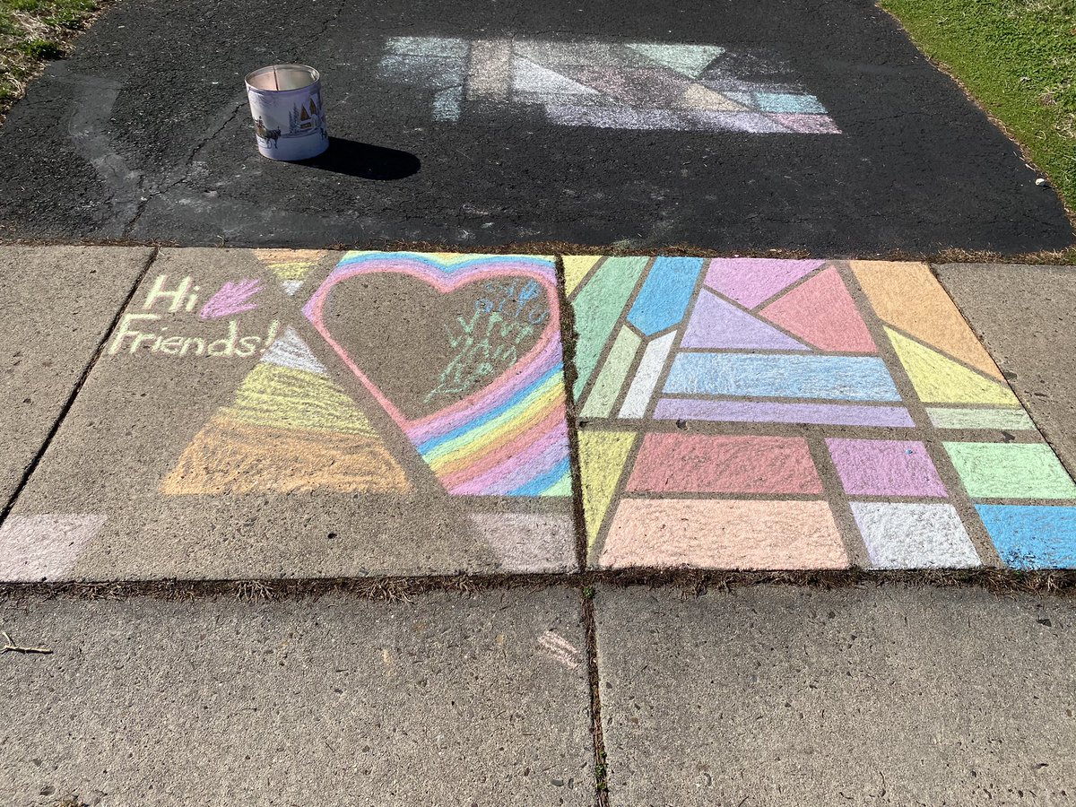 tsuits's tweet photo. Another sunny Friday, another chalk art project to fuel my creative side and brighten the neighborhood! https://t.co/Sj5bOnVaLx