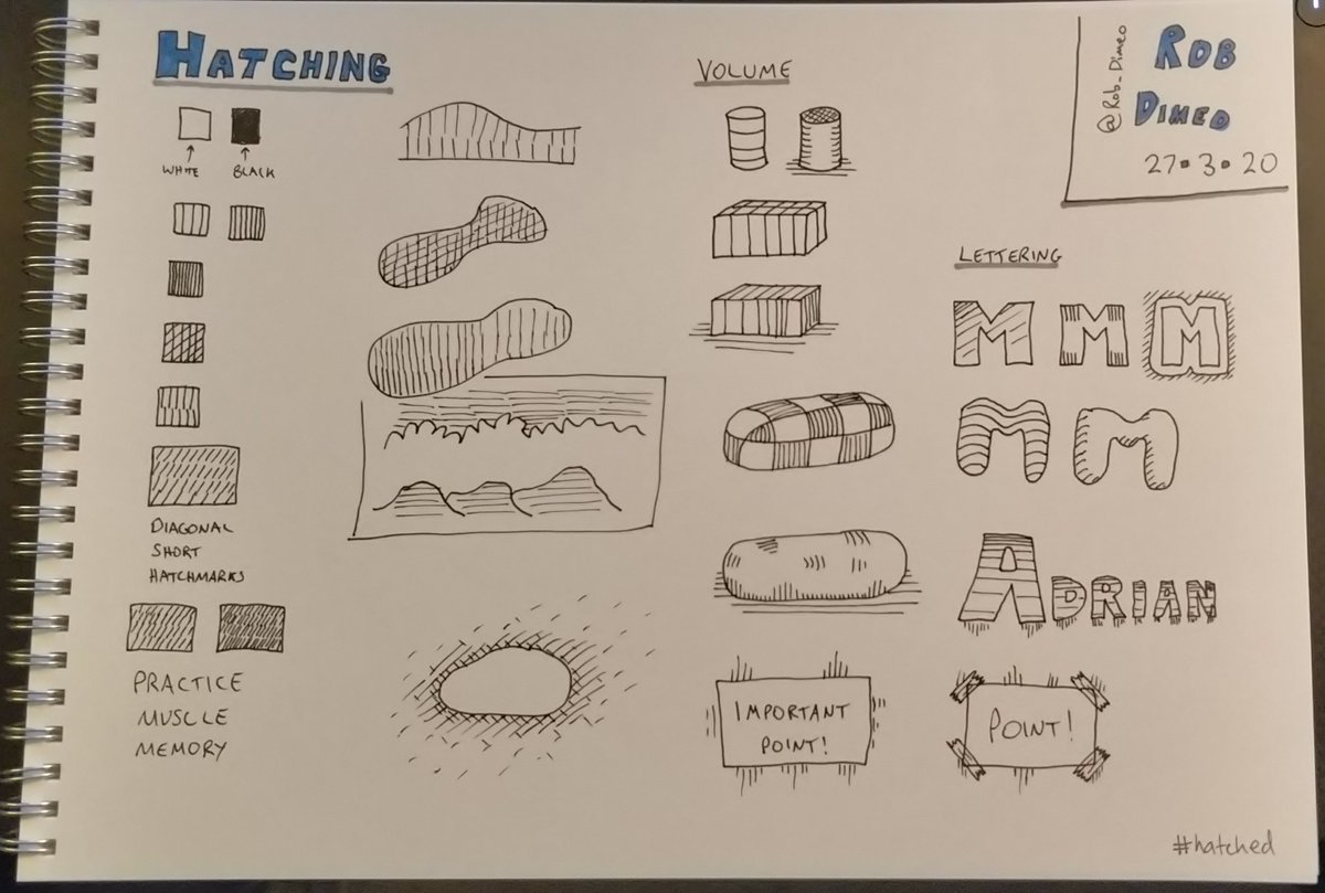 Really enjoyed the hatching workshop by <a href="/Rob_Dimeo/">Rob Dimeo</a> Thanks for organising it. #sketchnotes #hatched