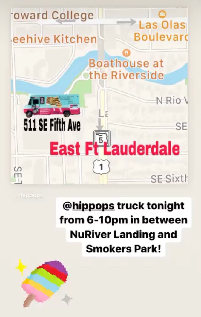 HipPOPsTruck's tweet photo. East Fort Lauderdale and Plantation:
#HipPOPs will be at
511 SE 5th Ave
Ft Lauderdale, FL 33301
Today 6- 10pm
As well as
Jacaranda Lakes Park
1200 NW 94th Ave
Plantation FL 33332
Today 7-10pm
You can pre-order to #GrabAndGo while keeping a #DeliciousDistance apart. https://t.co/62OzqTQT9R
