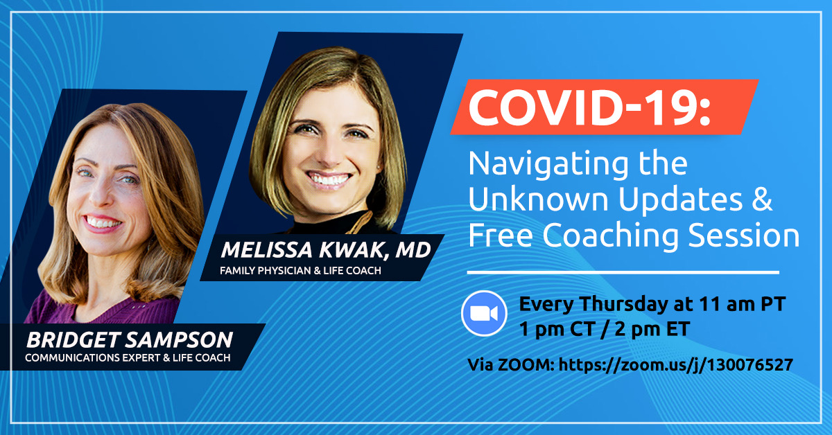 SampsonCoach's tweet photo. Join Dr. Kwak, family physician, and me for our weekly coaching sessions on understanding the coronavirus and navigating the unknown. @BrookeCastillo #TheLifeCoachSchool https://t.co/REeG0RMjEW