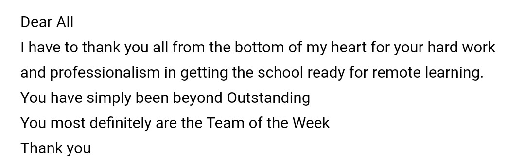 gavinhanel's tweet photo. A good boost for the team from one of our schools Headteachers. Same time next week @id3company @stphils_school @LGfL @GoogleForEdu https://t.co/jlQKkI5AwT