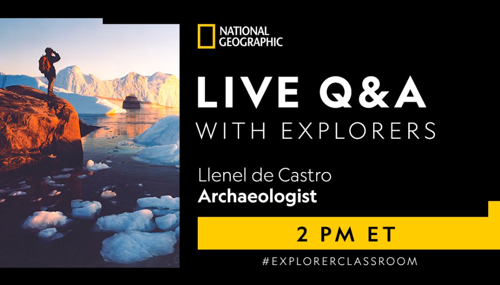 NatGeoEducation's tweet photo. Happening Monday, March 30 at 2PM ET: Archaeology &amp; Me with Llenel de Castro. https://t.co/k8uvgNARYP 

#ExplorerClassroom #SciChat #EducatorExplorer https://t.co/nWihvXPVR8
