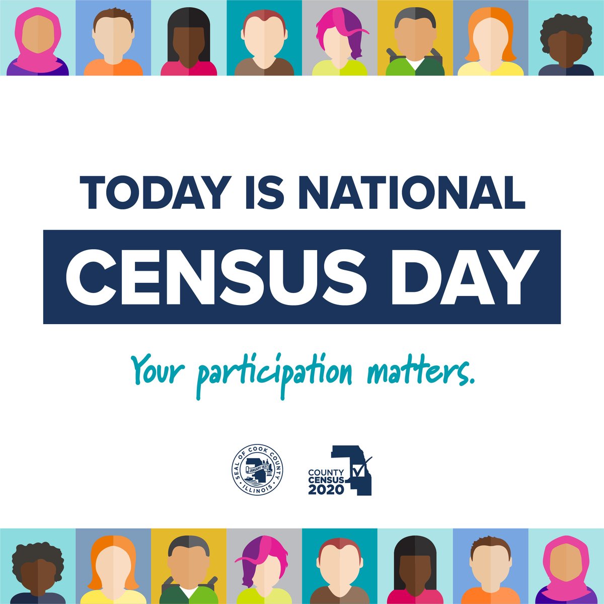 CookEnviro's tweet image. Today is Census day! Be counted and complete the Census at my2020census.gov

#MakeILCount
#CookCountyCensus #BeCounted #Census2020