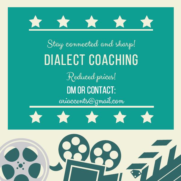 ariaccents's tweet photo. I know not everyone can afford the #support we could all do with during this time so I’ve lowered my cost of sessions to help you stay #sharp
DM or email ↓ 
#discount #dialect #accent #coach #goals #productive #audition #film #acting #actors #actorslife #connect #CoronaLockdown https://t.co/l8DEJCoc3d