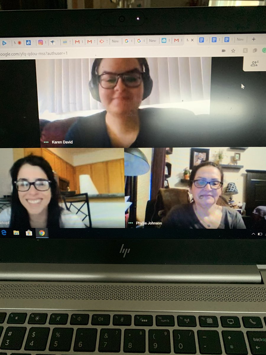 Friday’s 5th grade team meeting  at Mark Twain School was held even during these tougher times.  Getting ready of our e-learning days after spring break.