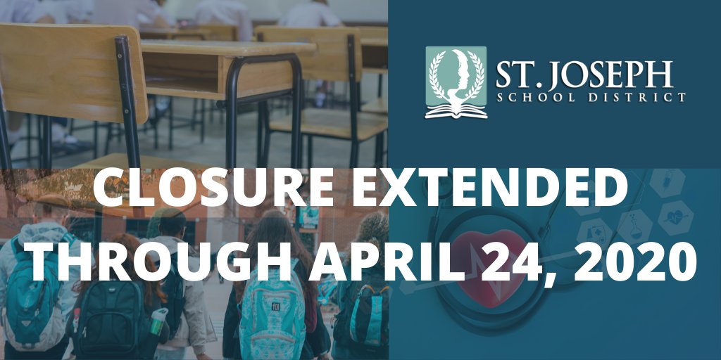 The SJSD will remain closed through April 24, 2020 in response to continued efforts to limit the spread of the novel coronavirus. More info here: tinyurl.com/sr3yx3x #WEareSJSD #InThisTogether