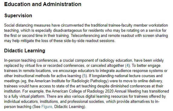 RadiologyEditor's tweet photo. RADIOLOGY: Negative impact of #COVID19 on our residents and fellows. Dr Alvin @Hopkins_Rad et al. discuss problems, possible solutions.  https://t.co/DXCKGDGDi5 #radiology @radiology_rsna https://t.co/s4a3tfIm67