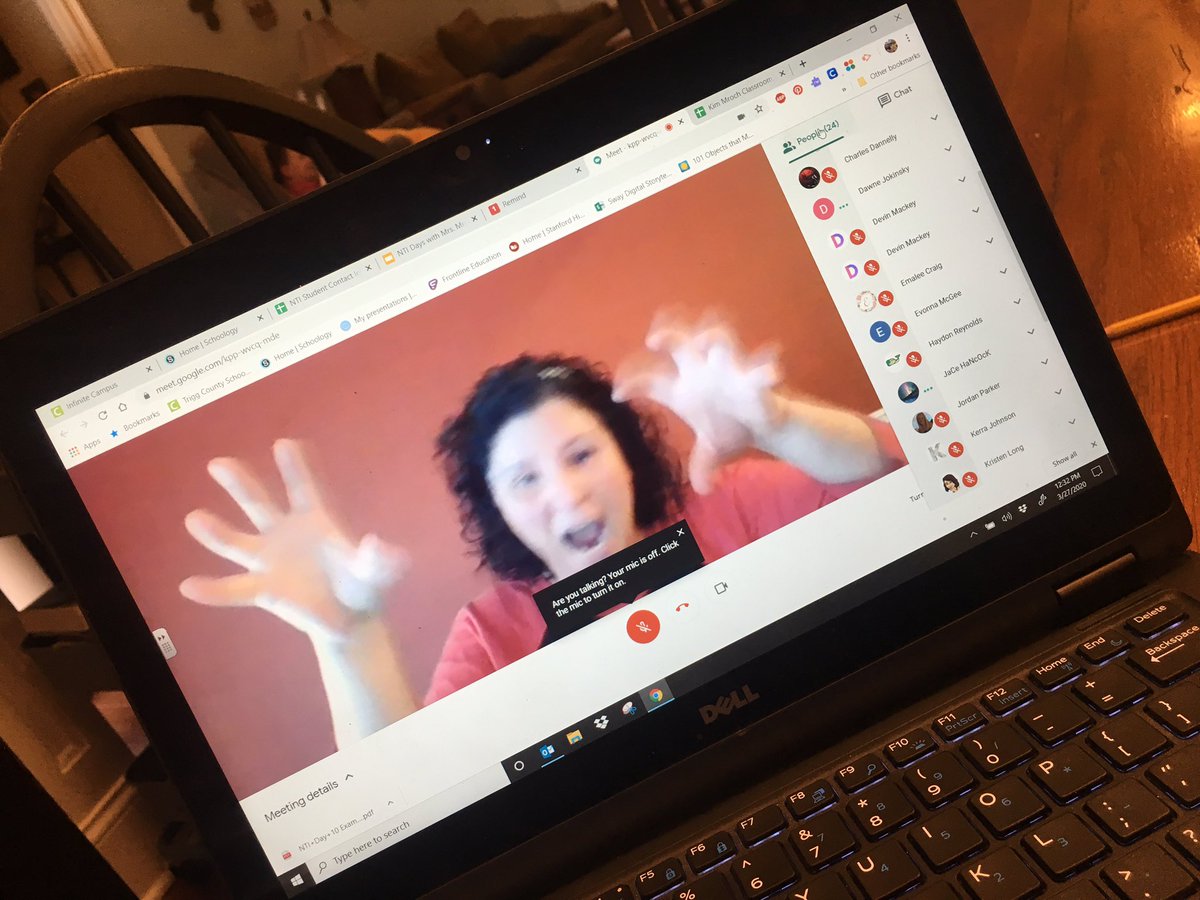 TriggMiddle's tweet photo. The 8th grade team had Google Meet today with their kids just to connect and have a little fun with a game of charades. #MyNTIky  @TriggSchools @TriggMiddle #TriggSchools https://t.co/0I2Hr1PfkU