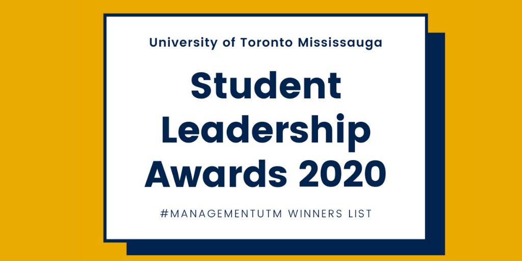 UTMManagement's tweet photo. Congratulations to all #ManagementUTM students who were recently acknowledged by UTM and UofT for their leadership and involvement on campus and community. 👏👍🙌 https://t.co/mpZ33BYoQG